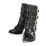 Milwaukee Leather MBL9428 Women’s Black Buckle Up Fashion Boots with Studded Bling - Image 3
