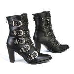 Milwaukee Leather MBL9428 Women’s Black Buckle Up Fashion Boots with Studded Bling - Image 8