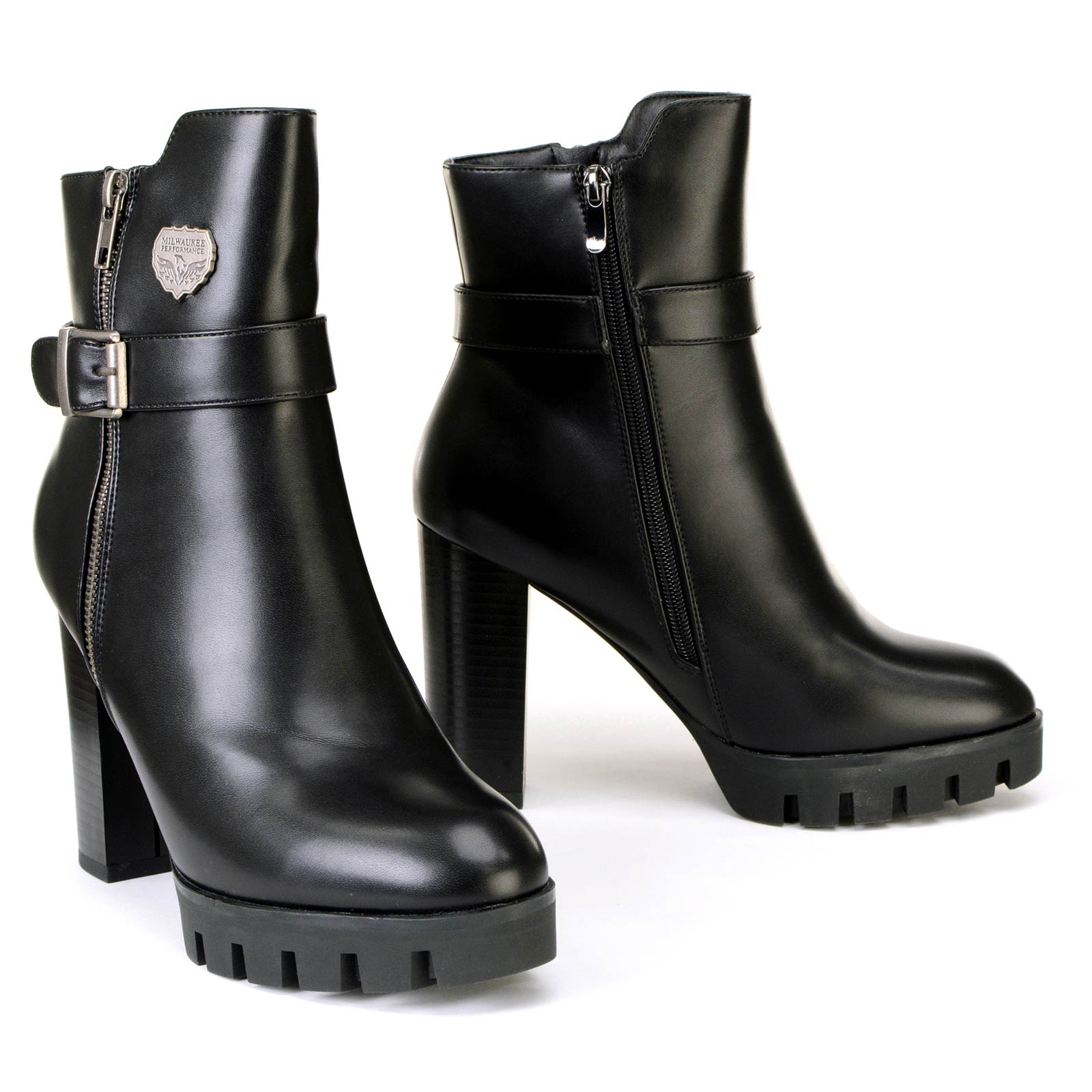 Milwaukee Leather MBL9430 Women’s Black Fashion Casual Boots with Side Zipper Entry
