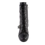 Milwaukee Leather MBL9431 Women’s Black Lace-Up Fashion Boots with Block Heel and Buckle Strap - Image 3