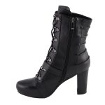 Milwaukee Leather MBL9431 Women’s Black Lace-Up Fashion Boots with Block Heel and Buckle Strap - Image 5