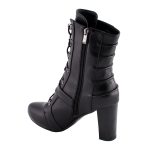 Milwaukee Leather MBL9431 Women’s Black Lace-Up Fashion Boots with Block Heel and Buckle Strap - Image 6