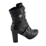 Milwaukee Leather MBL9431 Women’s Black Lace-Up Fashion Boots with Block Heel and Buckle Strap - Image 8