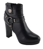 Milwaukee Leather MBL9432 Women’s Black Harness Ankle Fashion Boots with Block Heel - Image 10