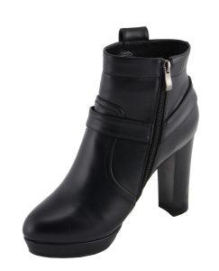 Milwaukee Leather MBL9432 Women’s Black Harness Ankle Fashion Boots with Block Heel - Image 8