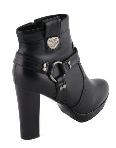 Milwaukee Leather MBL9432 Women’s Black Harness Ankle Fashion Boots with Block Heel - Image 4
