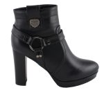 Milwaukee Leather MBL9432 Women’s Black Harness Ankle Fashion Boots with Block Heel - Image 3