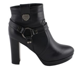 Milwaukee Leather MBL9432 Women’s Black Harness Ankle Fashion Boots with Block Heel - Image 3