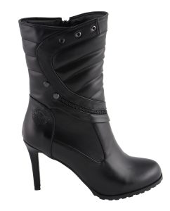 Milwaukee Leather MBL9434 Women’s Black High Heel Fashion Casual Boots with Zipper Accents - Image 3