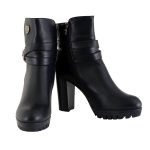Milwaukee Performance MBL9435 Women’s Black Double Strap Side Zipper Boots with Platform Heel - Image 2