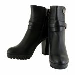 Milwaukee Performance MBL9435 Women’s Black Double Strap Side Zipper Boots with Platform Heel - Image 4