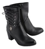 Milwaukee Leather MBL9436 Women’s Black Lace-Side Fashion Riding Boots