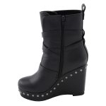 Milwaukee Leather MBL9437 Women’s Black Triple Strap Fashion Boots with Platform Wedge - Image 6