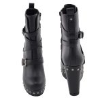 Milwaukee Leather MBL9437 Women’s Black Triple Strap Fashion Boots with Platform Wedge - Image 2