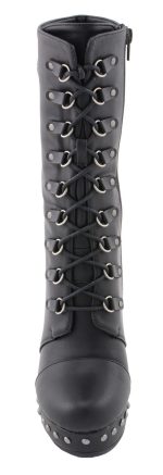 Milwaukee Leather MBL9438 Women’s Black Tall Lace-Up Fashion Casual Boots with Platform Wedge - Image 3