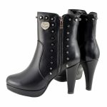 Milwaukee Leather MBL9440 Women’s Black Spiked Fashion Boots w/ Side Zippers - Image 6