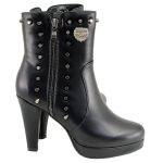 Milwaukee Leather MBL9440 Women’s Black Spiked Fashion Boots w/ Side Zippers - Image 9