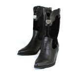 Milwaukee Leather Women’s Black Western Style Fashion Boots with Black Snake Print MBL9441 - Image 3