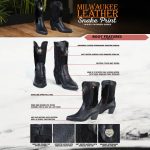 Milwaukee Leather Women’s Black Western Style Fashion Boots with Black Snake Print MBL9441 - Image 2
