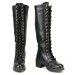 Milwaukee Leather MBL9442 Women’s Black Lace-Up Tall Biker Fashion Boots with Platform Heel & Studs - Image 10