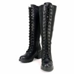 Milwaukee Leather MBL9442 Women’s Black Lace-Up Tall Biker Fashion Boots with Platform Heel & Studs - Image 9