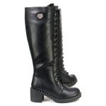 Milwaukee Leather MBL9442 Women’s Black Lace-Up Tall Biker Fashion Boots with Platform Heel & Studs - Image 7