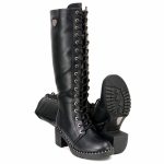 Milwaukee Leather MBL9442 Women’s Black Lace-Up Tall Biker Fashion Boots with Platform Heel & Studs - Image 3