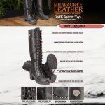 Milwaukee Leather MBL9442 Women’s Black Lace-Up Tall Biker Fashion Boots with Platform Heel & Studs - Image 2