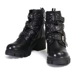 Milwaukee Leather MBL9444 Women’s Bruiser Premium Black Lace-Up Fashion Boots w/ Studded Straps - Image 3