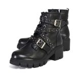 Milwaukee Leather MBL9444 Women’s Bruiser Premium Black Lace-Up Fashion Boots w/ Studded Straps - Image 4