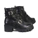 Milwaukee Leather MBL9444 Women’s Bruiser Premium Black Lace-Up Fashion Boots w/ Studded Straps - Image 8