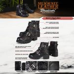 Milwaukee Leather MBL9444 Women’s Bruiser Premium Black Lace-Up Fashion Boots w/ Studded Straps - Image 2