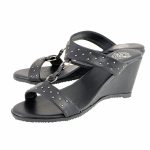 Milwaukee Leather MBL9450 Women’s Black Studded Double Strap Fashion Casual Wedge Sandals - Image 5
