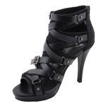 Milwaukee Leather MBL9451 Women’s Black Fashion Casual Stiletto Heeled Sandals with Ankle Strap - Image 4