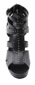 Milwaukee Leather MBL9452 Women’s Black Stiletto Heeled Fashion Casual Sandals w/ Studded Ankle Straps - Image 3