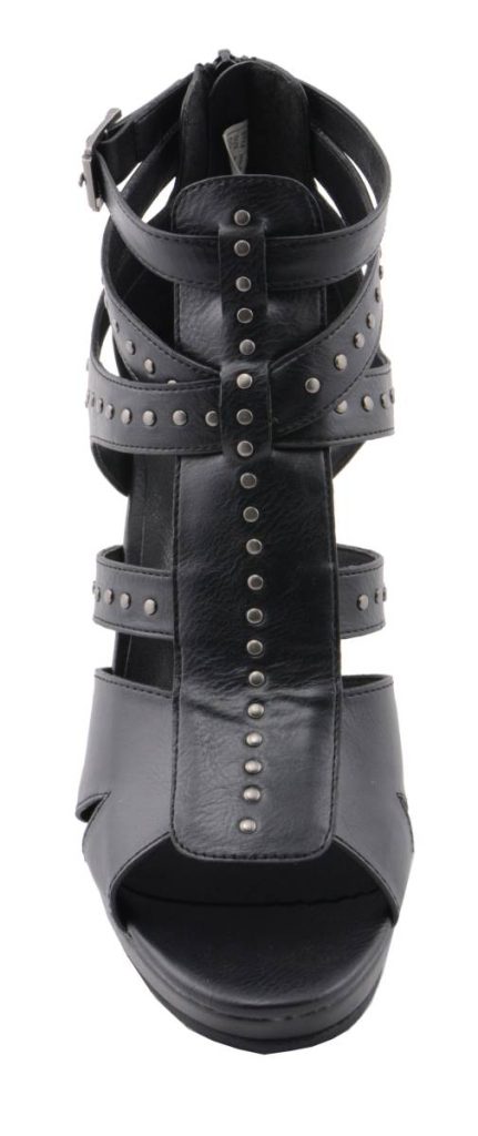 Milwaukee Leather MBL9452 Women’s Black Stiletto Heeled Fashion Casual Sandals w/ Studded Ankle Straps - Image 3