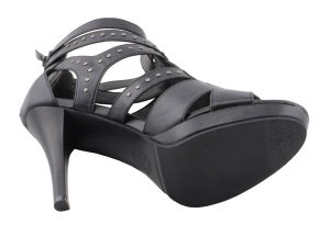 Milwaukee Leather MBL9452 Women’s Black Stiletto Heeled Fashion Casual Sandals w/ Studded Ankle Straps - Image 2