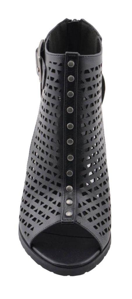 Milwaukee Leather MBL9453 Women’s Black Mesh Open-Toe Platform Fashion Casual Heeled Sandals with Buckle Strap - Image 4