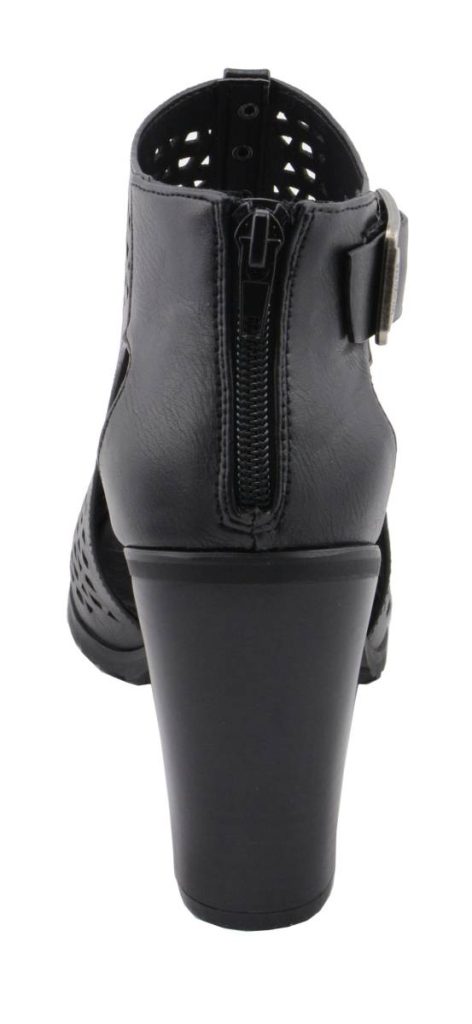 Milwaukee Leather MBL9453 Women’s Black Mesh Open-Toe Platform Fashion Casual Heeled Sandals with Buckle Strap - Image 5