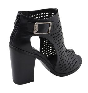 Milwaukee Leather MBL9453 Women’s Black Mesh Open-Toe Platform Fashion Casual Heeled Sandals with Buckle Strap - Image 9