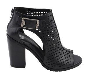 Milwaukee Leather MBL9453 Women’s Black Mesh Open-Toe Platform Fashion Casual Heeled Sandals with Buckle Strap - Image 3