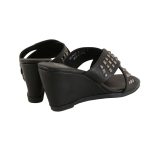 Milwaukee Leather MBL9455 Women’s Black Studded Crossover Strap Fashion Casual Wedges - Image 2