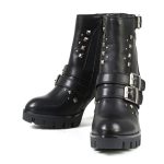 Milwaukee Leather MBL9456 Women’s Premium Black Leather Fashion Platform Boots with Straps - Image 10