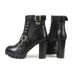 Milwaukee Leather MBL9456 Women’s Premium Black Leather Fashion Platform Boots with Straps - Image 5