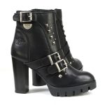 Milwaukee Leather MBL9456 Women’s Premium Black Leather Fashion Platform Boots with Straps - Image 8
