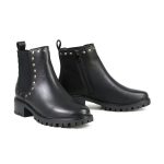 Milwaukee Leather MBL9457 Women’s Premium Black Leather Fashion Ankle Booties with Rivets