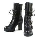 Milwaukee Leather MBL9459 Women’s Premium Black Leather Buckles Platform Fashion Boots with Lace-Up Closure - Image 10
