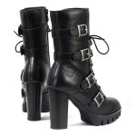Milwaukee Leather MBL9459 Women’s Premium Black Leather Buckles Platform Fashion Boots with Lace-Up Closure - Image 7