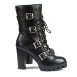 Milwaukee Leather MBL9459 Women’s Premium Black Leather Buckles Platform Fashion Boots with Lace-Up Closure - Image 8
