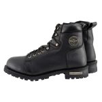 Milwaukee Leather MBM100W Men’s Black Leather Wide-Width Lace-Up Motorcycle Boots with Side Zipper - Image 5
